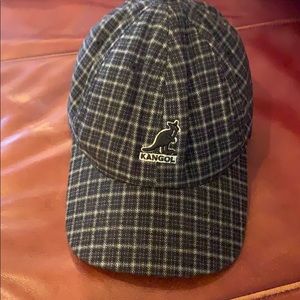 KANGOL Plaid Black & Gray Striped FlexFit Cap